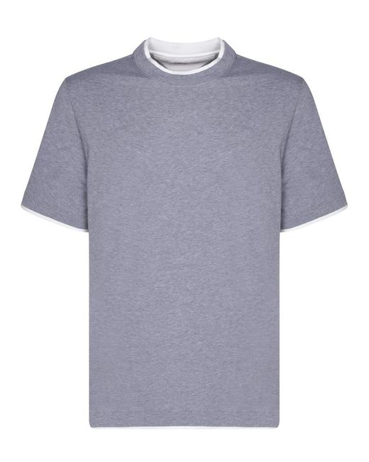 Brunello Cucinelli Blue T-Shirts for men