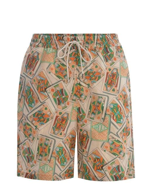 Drole de Monsieur Multicolor Bermuda Shorts With Print for men