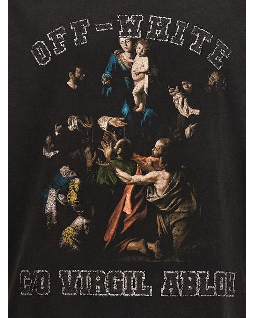 Off-White c/o Virgil Abloh Black Mary Skate Printed Cotton-jersey T-shirt for men