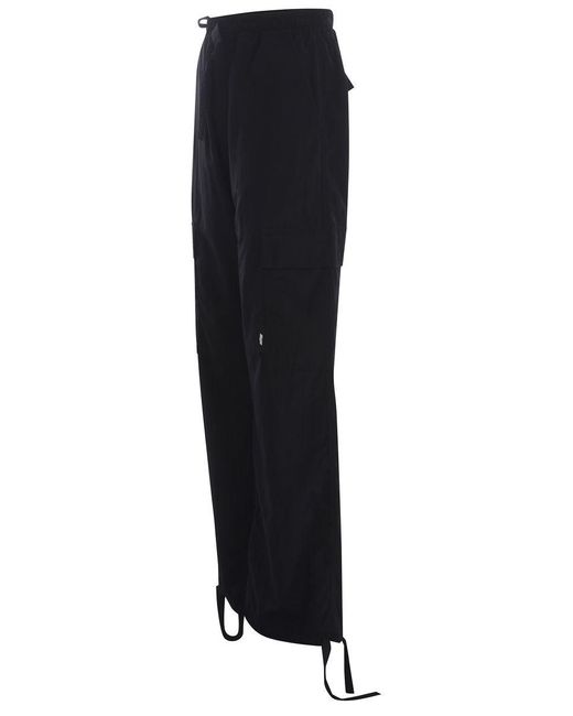 MSGM Black Ripstop Structure Trousers for men
