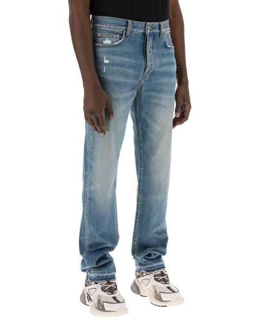 Amiri Blue "Five-Pocket Distressed Effect Jeans" for men