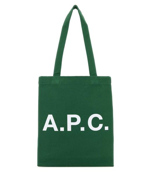 A.P.C. Green Canvas Lou Shopping Bag for men