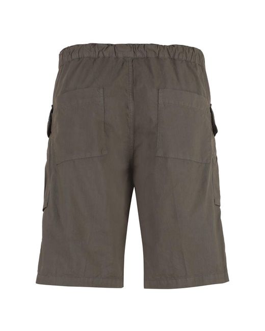 Aspesi Gray Cotton Cargo Bermuda Shorts for men