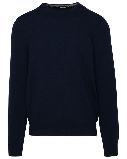 Gran Sasso Blue Cashmere Sweater for men