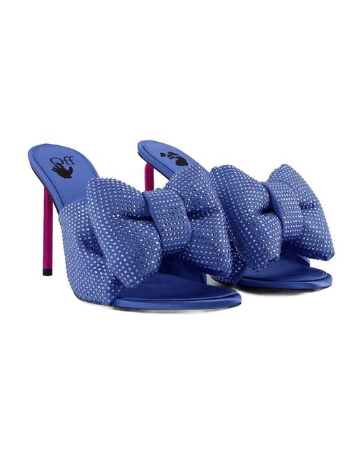 Off-White c/o Virgil Abloh Blue Allen Bow Strass Pop Mules
