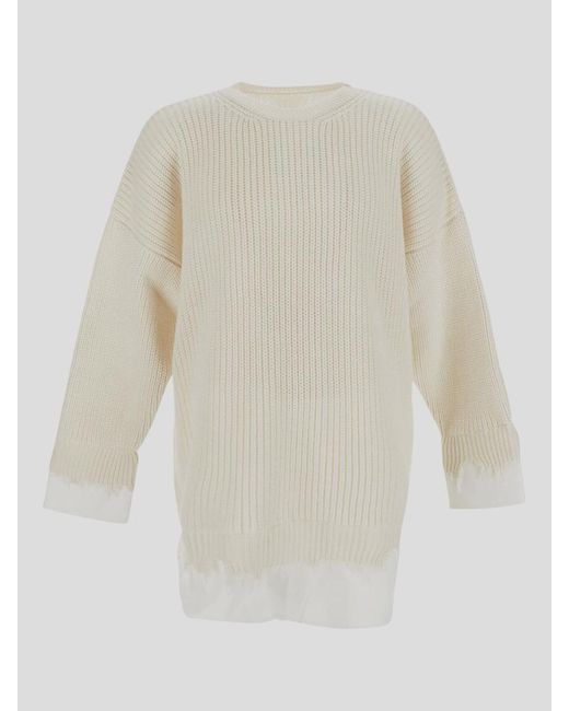 MM6 by Maison Martin Margiela Natural Sweaters for men