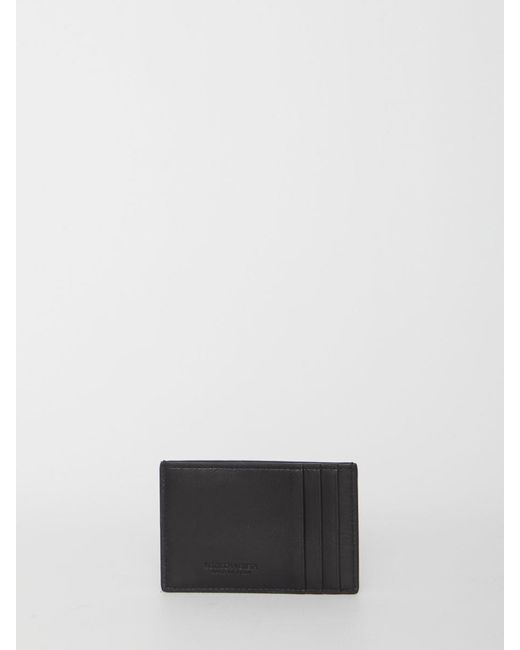 Bottega Veneta White Black Leather Cardholder