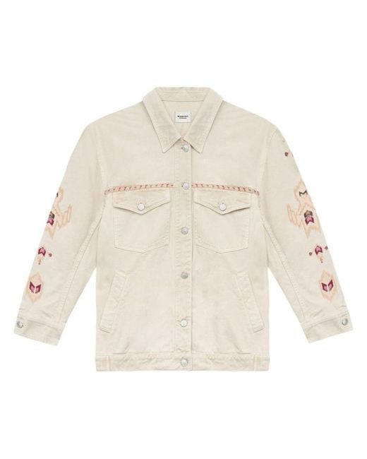 Isabel Marant Natural Denim Jacket With Sleeve Details