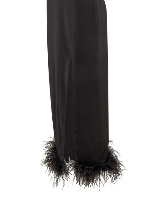 De La Vali Black Dress With Feathers