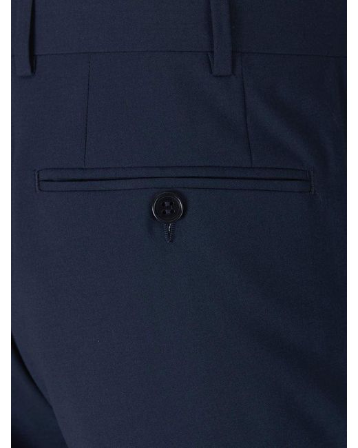 Canali Blue Formal Wool Trousers for men