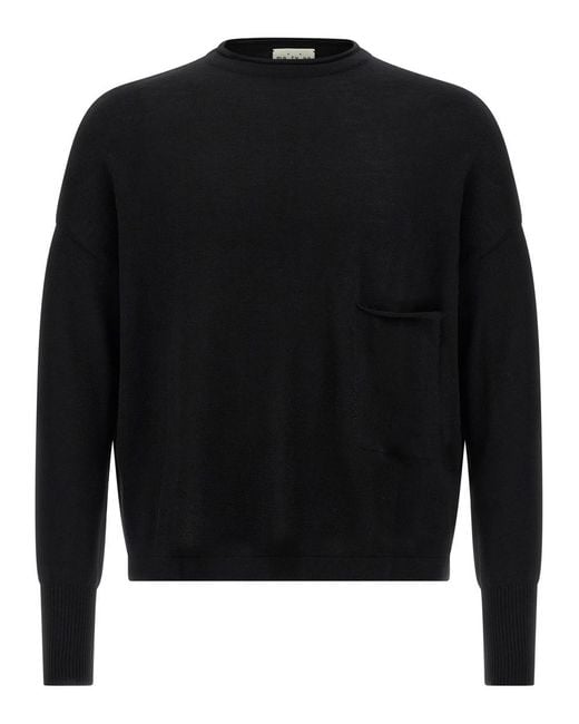 Ma'ry'ya Black Wool Sweater for men