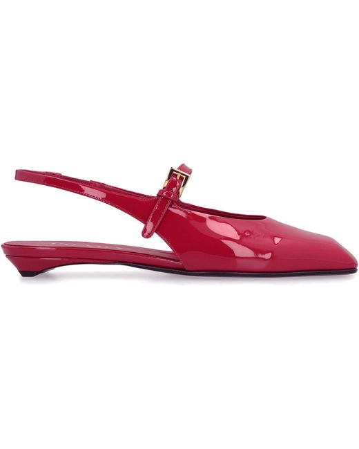 Prada Red Slingback Ballet Flats