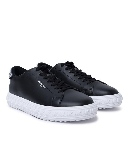 Michael Kors Black 'Grove' Leather Sneakers