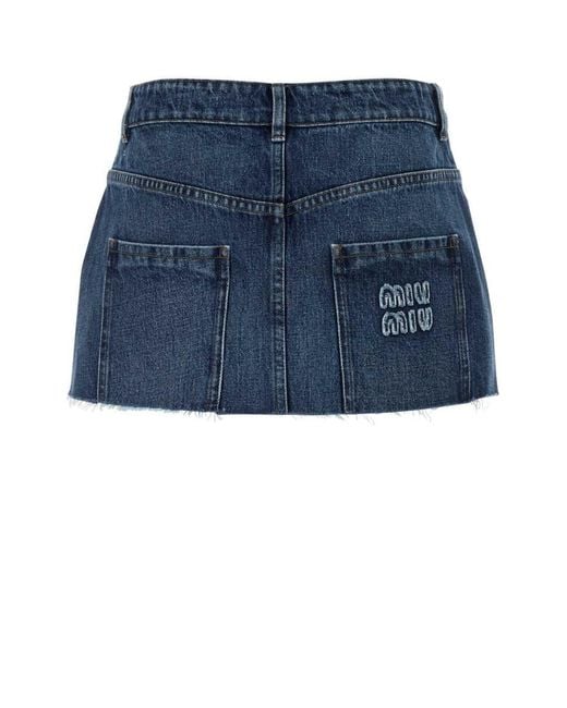 Miu Miu Blue Denim Mini Skirt