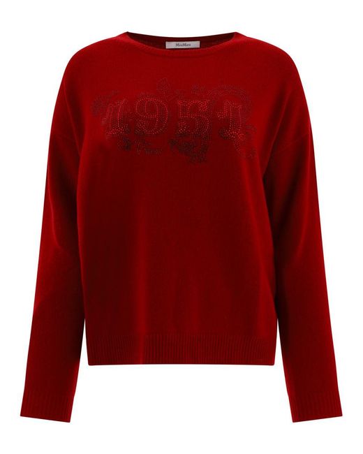 Max Mara Red Wool And Cashmere Knit Jumper