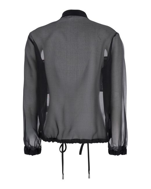 Antonelli Black 'Zaffiro' Jacket With Puffed Sleeves And Drawstring Waist
