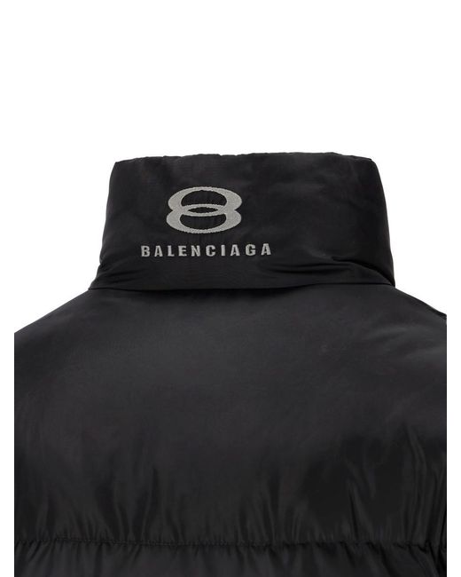Balenciaga Black Embroidered Padded Jacket. for men