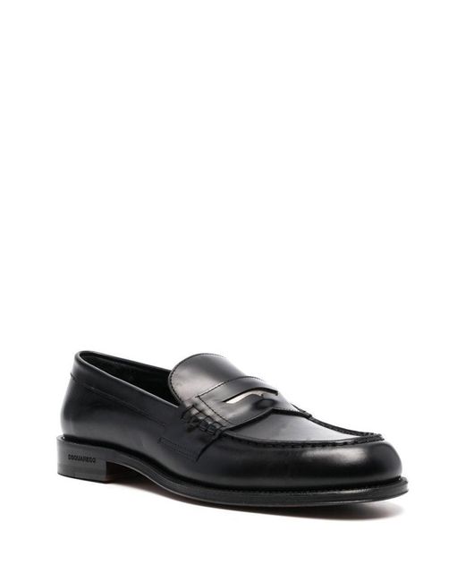 DSquared² Black Metal-detail Classic Loafers for men
