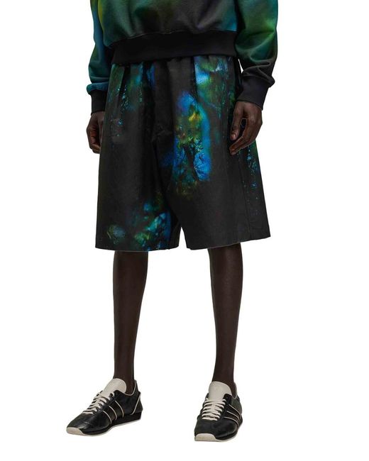 Y-3 Blue Aop Ripstop Bermuda Shorts for men