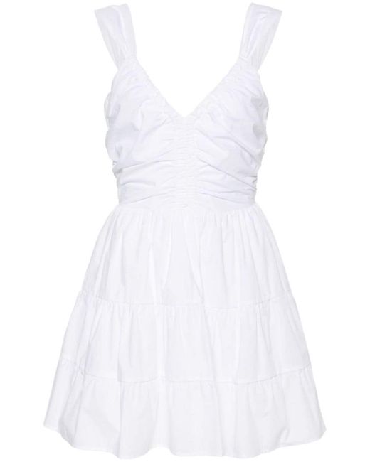 Liu Jo White Short Cotton Dress With Open Back