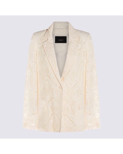 Twinset Natural Cream Viscose Blazer