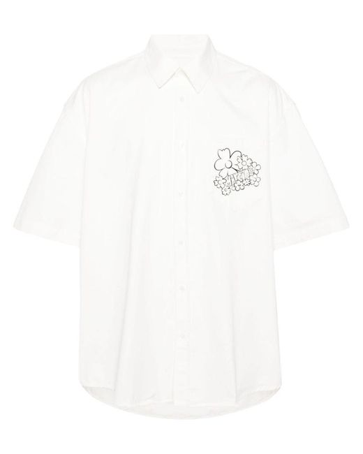 Martine Rose White Short Sleeve Overshirt for men