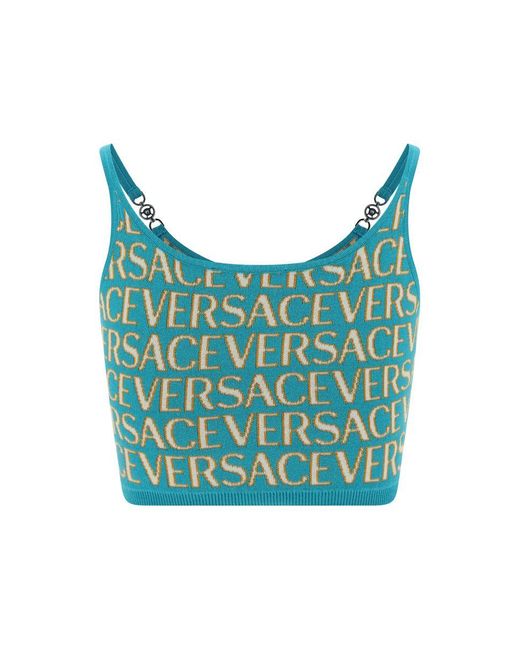 Versace Blue Top ' Allover' Capsule La Vacanza