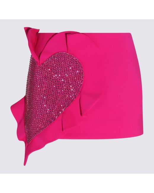 Area Pink Wool Mini Skirt
