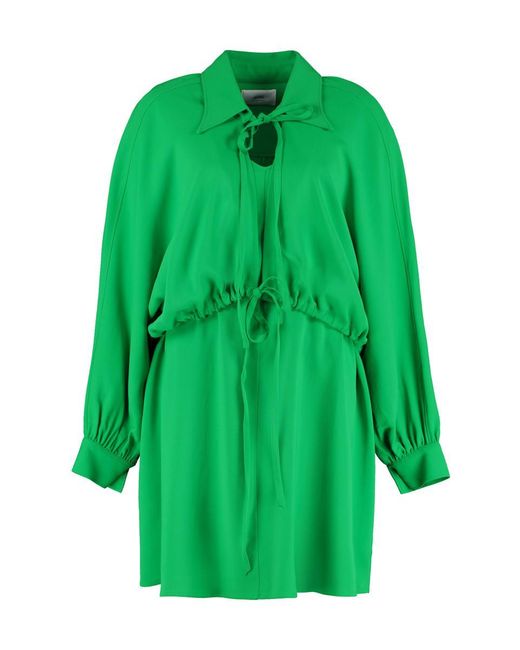 AMI Green Ami Paris Stretch Viscose Dress
