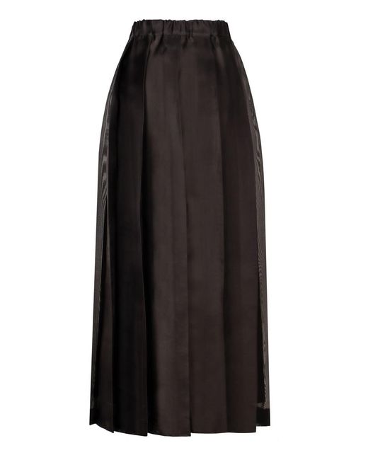 Fabiana Filippi Black Silk Midi Skirt