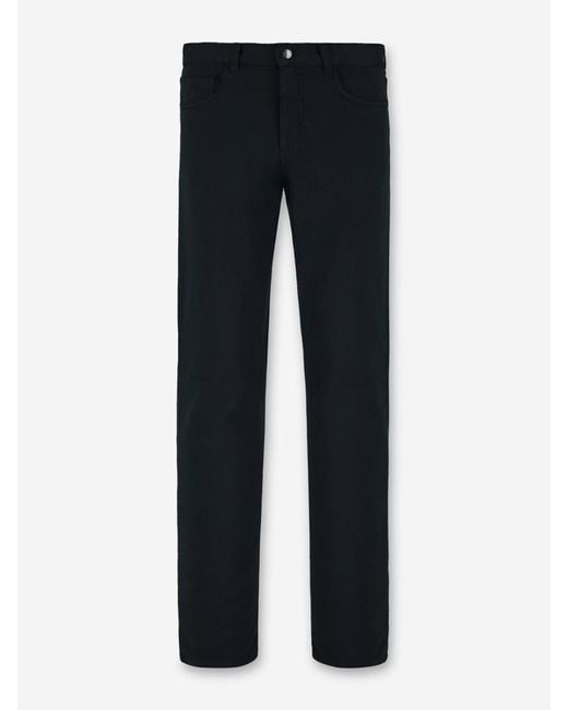 Canali Blue Straight Cotton Jeans for men