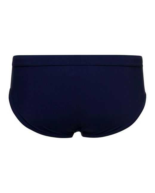 Dolce & Gabbana Blue Swim Brief With Branded Drawstring And Logo Tag I for men