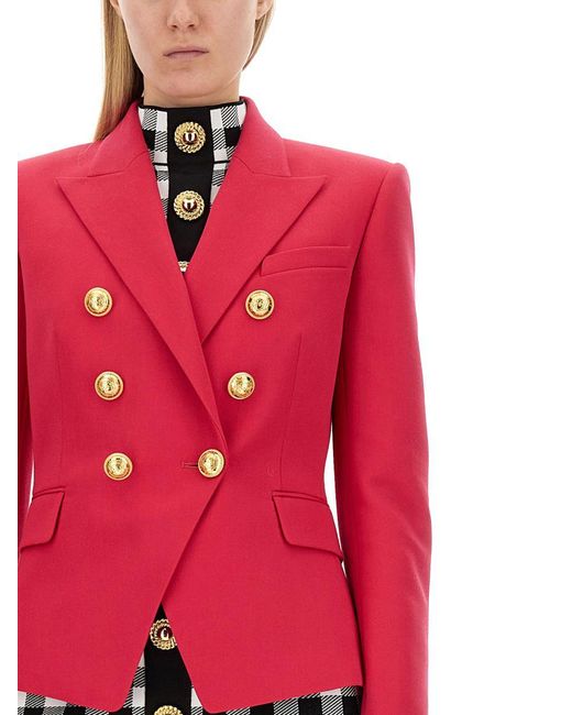 Balmain Red Six-button Jacket