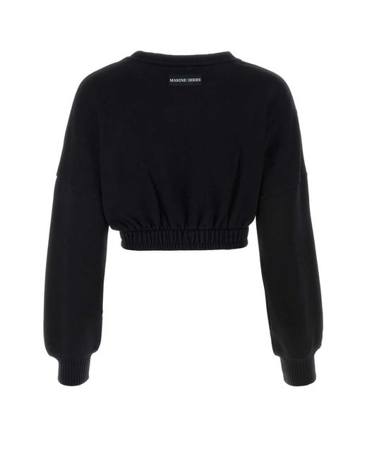 MARINE SERRE Black Sweatshirts