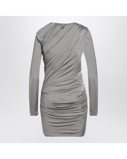 The Attico Gray Draped Mini Dress