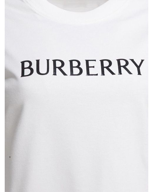 Burberry White Cotton T-Shirt With Logo
