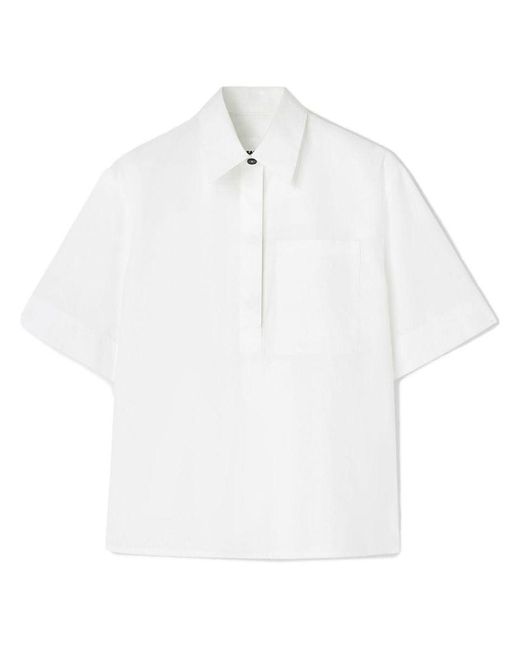 Jil Sander White Cotton Polo Shirt