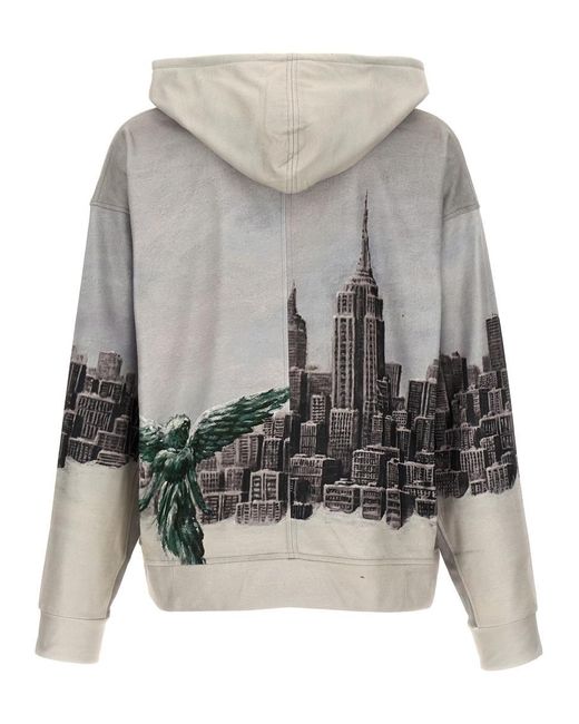 Who Decides War Gray 'angel Over The City' Hoodie for men