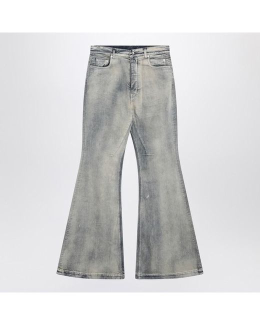 Rick Owens Gray Pearl-Colored Vintage-Effect Bolan Bootcut Jeans for men