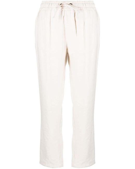 Jo Cropped Track Pants in White |