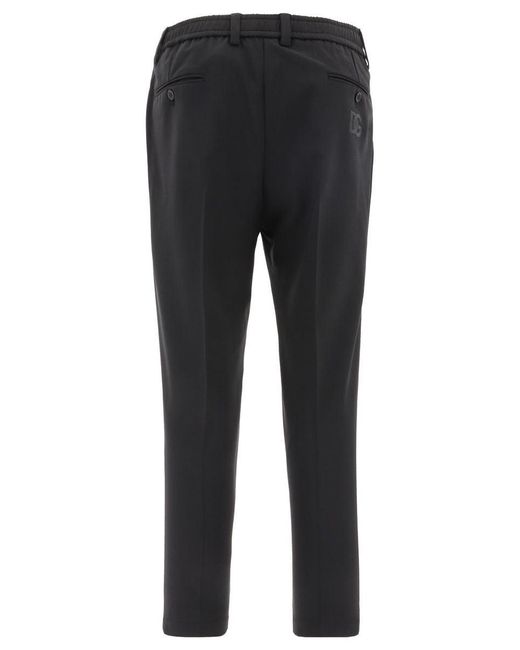 Dolce & Gabbana Black Trousers With Embroidery for men
