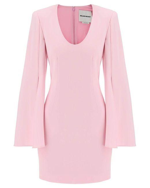 Roland Mouret Pink "Mini Dress With Cape Sleeves"
