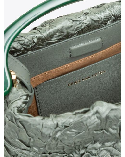Dries Van Noten Green Pleated Handbag