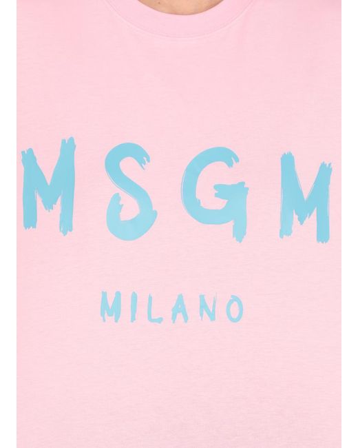 MSGM Pink T-Shirts And Polos