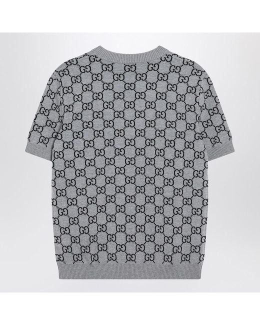 Gucci Gray Grey/black Sweater With Gg Pattern