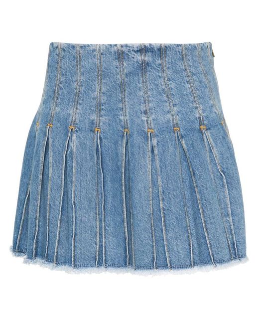 Liu Jo Blue Pleated Mini Skirt