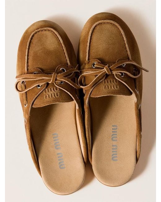 Miu Miu Brown Sabot Shoes
