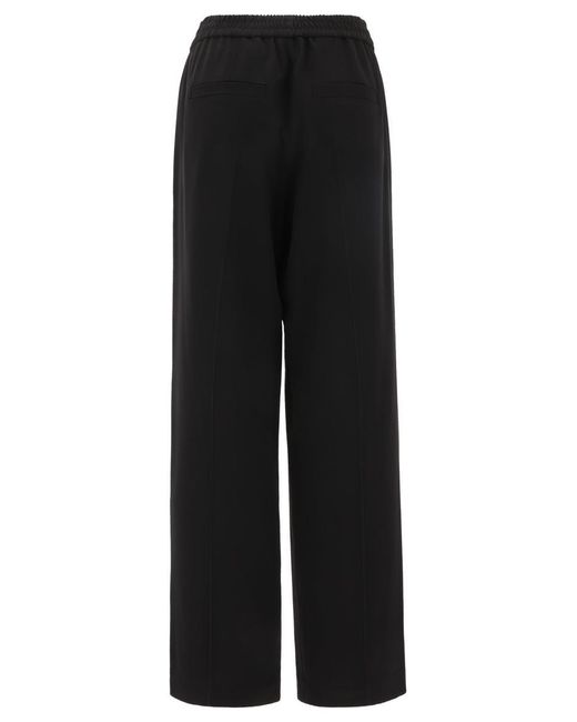 Brunello Cucinelli Black Wide Trousers With Elasticated Waist