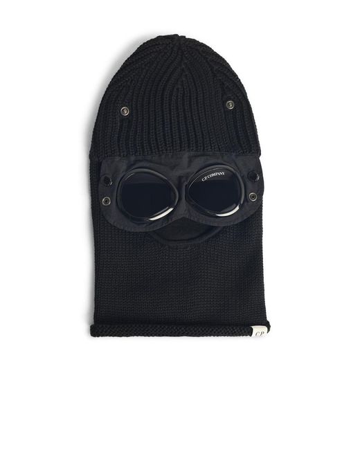 C P Company Blue 'Lens' Wool Balaclava for men