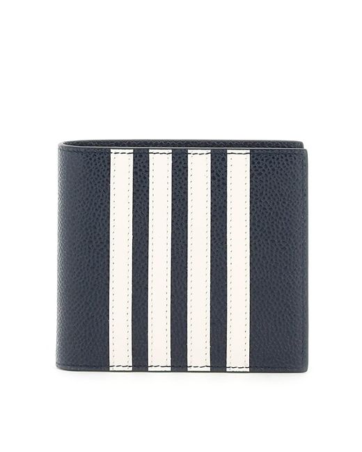 Thom Browne Blue 4-bar Grain Leather Wallet for men